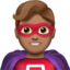 man superhero: medium skin tone on Apple