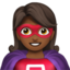 woman superhero: medium-dark skin tone on Apple