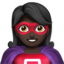 woman superhero: dark skin tone on Apple