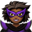 woman supervillain: medium-dark skin tone on Apple