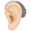 ear with hearing aid: light skin tone on Apple
