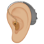 ear with hearing aid: medium-light skin tone on Apple