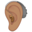 ear with hearing aid: medium skin tone on Apple