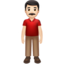 man standing: light skin tone on Apple