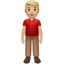 man standing: medium-light skin tone on Apple
