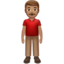 man standing: medium skin tone on Apple