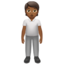 person standing: medium-dark skin tone on Apple