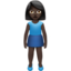 woman standing: dark skin tone on Apple