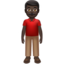 man standing: dark skin tone on Apple