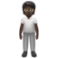 person standing: dark skin tone on Apple