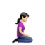 woman kneeling facing right: light skin tone on Apple