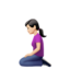 woman kneeling: light skin tone on Apple