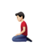 man kneeling: light skin tone on Apple