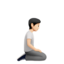 person kneeling facing right: light skin tone on Apple