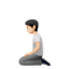 person kneeling: light skin tone on Apple