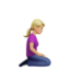 woman kneeling facing right: medium-light skin tone on Apple