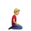 man kneeling facing right: medium-light skin tone on Apple