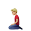 man kneeling: medium-light skin tone on Apple