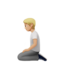 person kneeling: medium-light skin tone on Apple