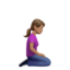 woman kneeling facing right: medium skin tone on Apple