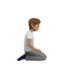 person kneeling facing right: medium skin tone on Apple