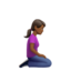 woman kneeling facing right: medium-dark skin tone on Apple