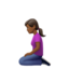 woman kneeling: medium-dark skin tone on Apple