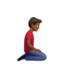 man kneeling facing right: medium-dark skin tone on Apple