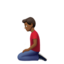 man kneeling: medium-dark skin tone on Apple