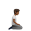 person kneeling facing right: medium-dark skin tone on Apple
