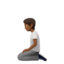 person kneeling: medium-dark skin tone on Apple