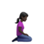 woman kneeling facing right: dark skin tone on Apple