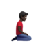 man kneeling facing right: dark skin tone on Apple