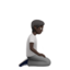 person kneeling facing right: dark skin tone on Apple