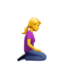 woman kneeling facing right on Apple