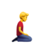 man kneeling facing right on Apple