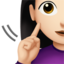 deaf woman: light skin tone on Apple