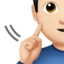 deaf man: light skin tone on Apple