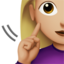 deaf woman: medium-light skin tone on Apple