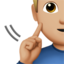 deaf man: medium-light skin tone on Apple