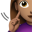 deaf woman: medium skin tone on Apple