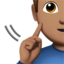 deaf man: medium skin tone on Apple