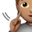 deaf person: medium skin tone on Apple