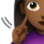 deaf woman: medium-dark skin tone on Apple