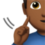 deaf man: medium-dark skin tone on Apple