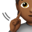 deaf person: medium-dark skin tone on Apple