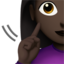 deaf woman: dark skin tone on Apple