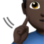 deaf man: dark skin tone on Apple