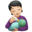 person feeding baby: light skin tone on Apple