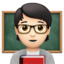 teacher: light skin tone on Apple